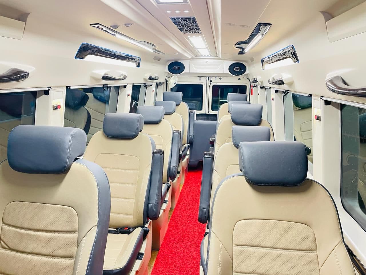 Tempo Traveller — Cabin aisle